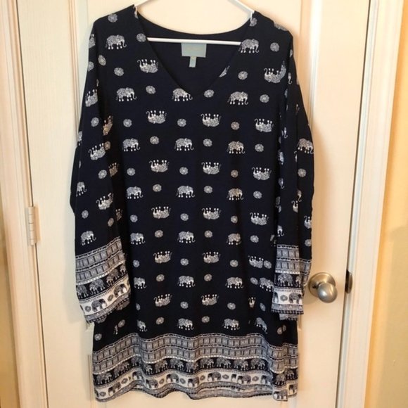 Skies Are Blue Dresses & Skirts - Skies Are Blue Elephant Pattern Dress